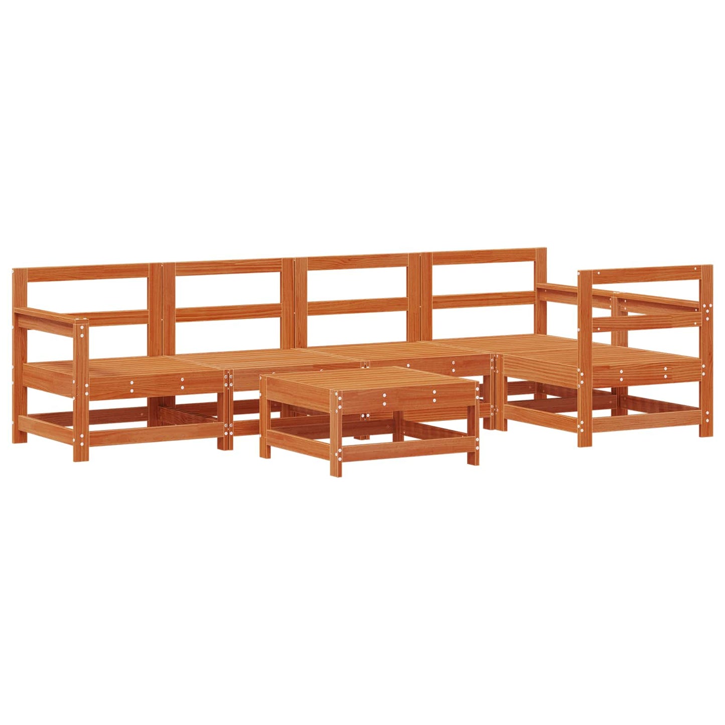 Set Lounge da Giardino 6 pcs Marrone Cera | homemem39