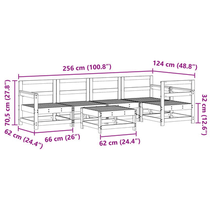 Set Lounge da Giardino 6 pcs Marrone Cera | homemem39