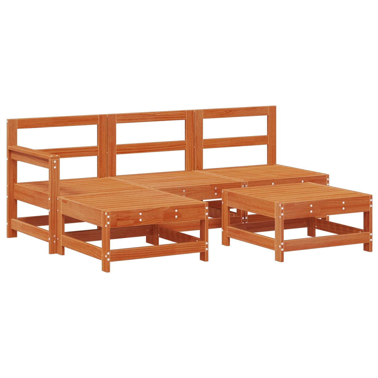 Set Lounge da Giardino 5 pcs Pino Marrone Cerato | homemem39