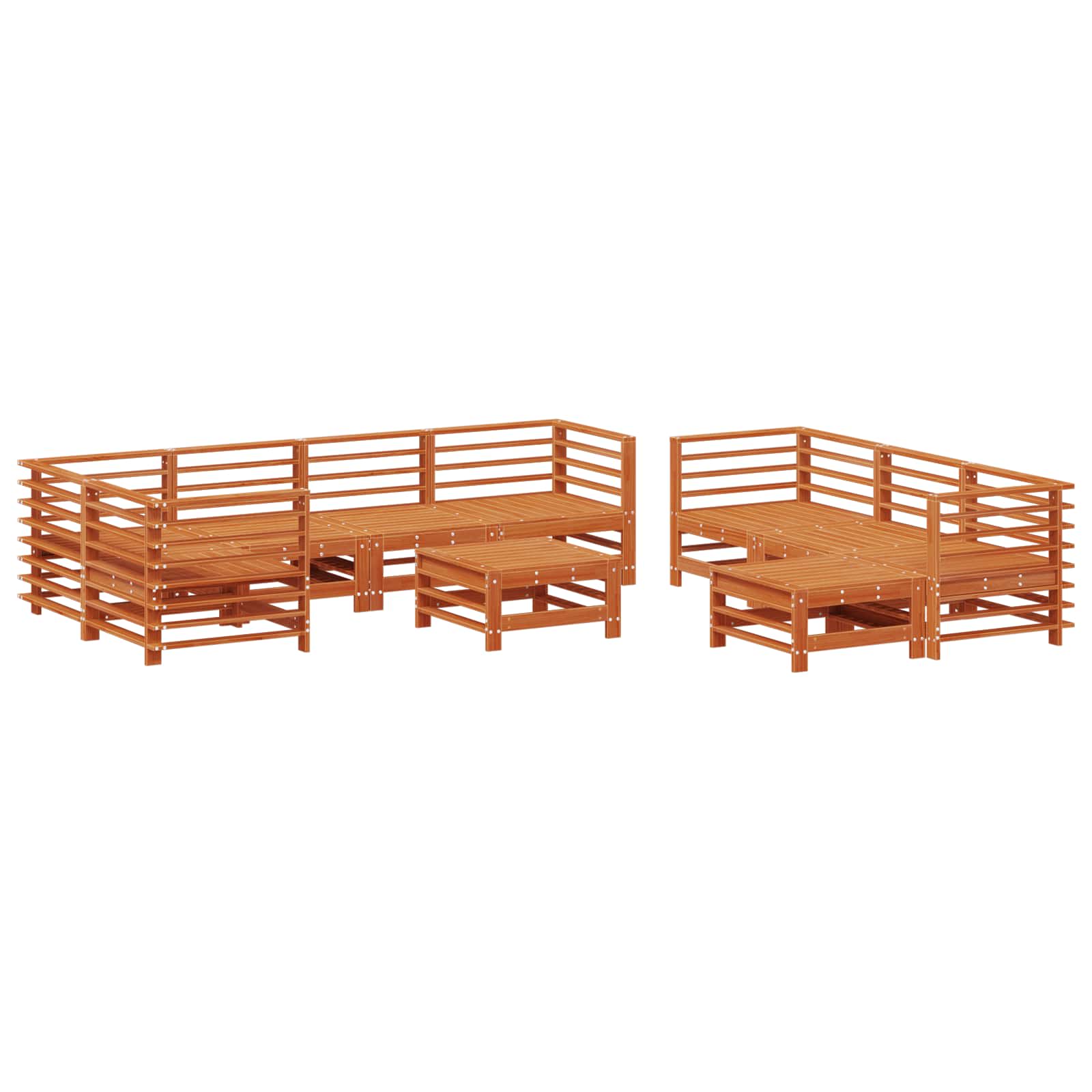 Set Lounge da Giardino 10 pcs Marrone Cerato | homemem39