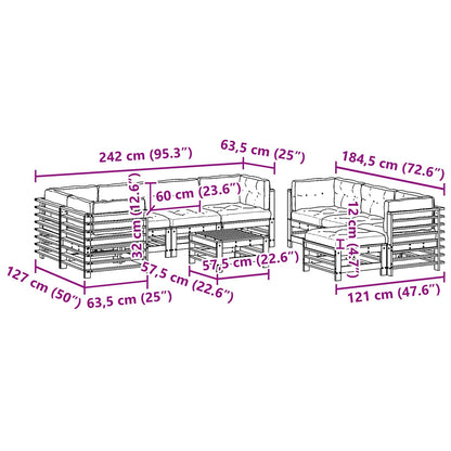 Set Lounge da Giardino 10 pcs Marrone Cerato | homemem39