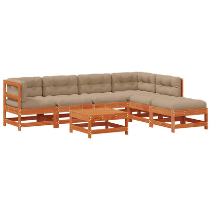 Set Lounge da Giardino 7 pcs Marrone Cerato | homemem39
