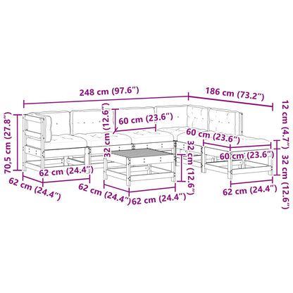 Set Lounge da Giardino 7 pcs Marrone Cerato | homemem39