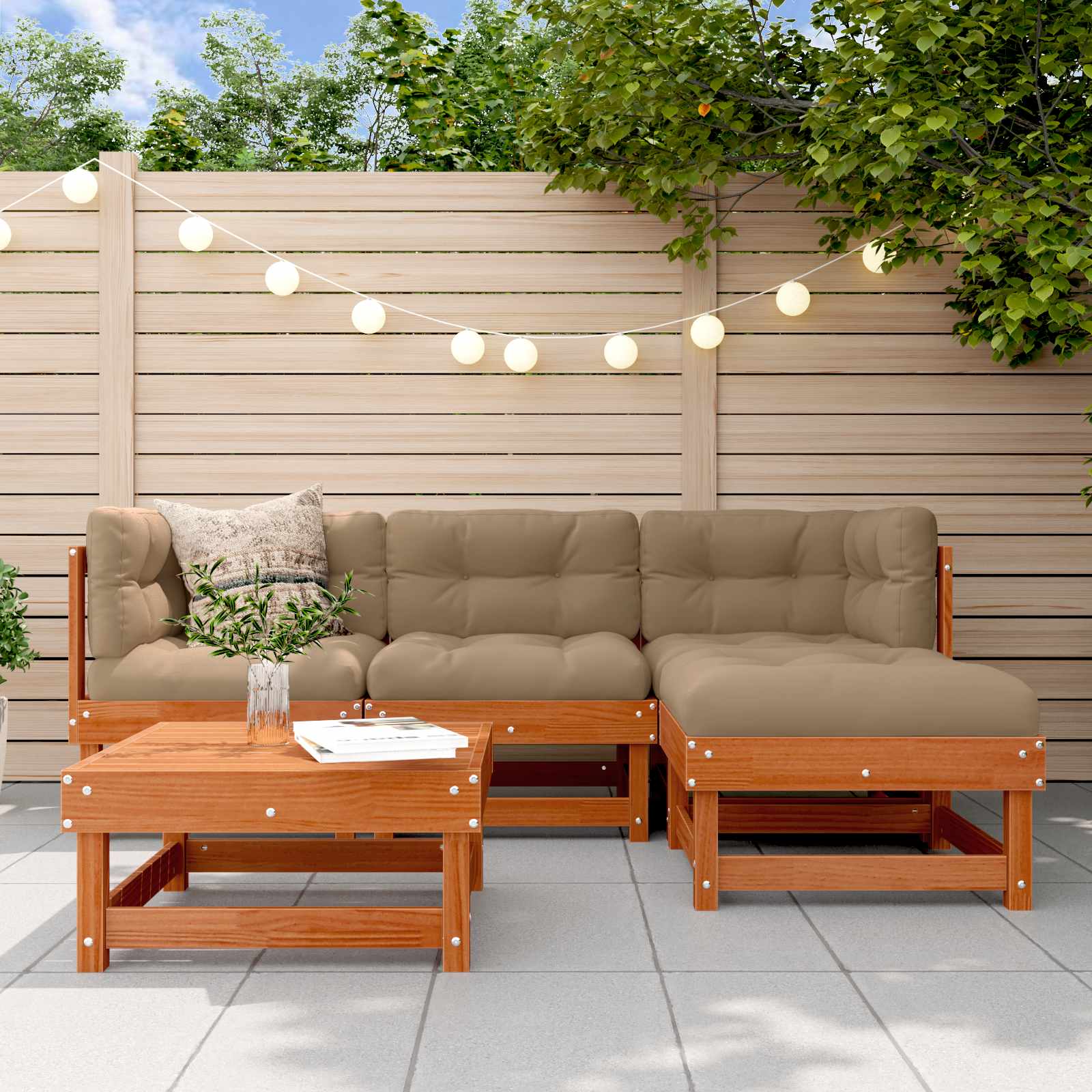 Set Lounge da Giardino 15 pcs Marrone Cerato | homemem39