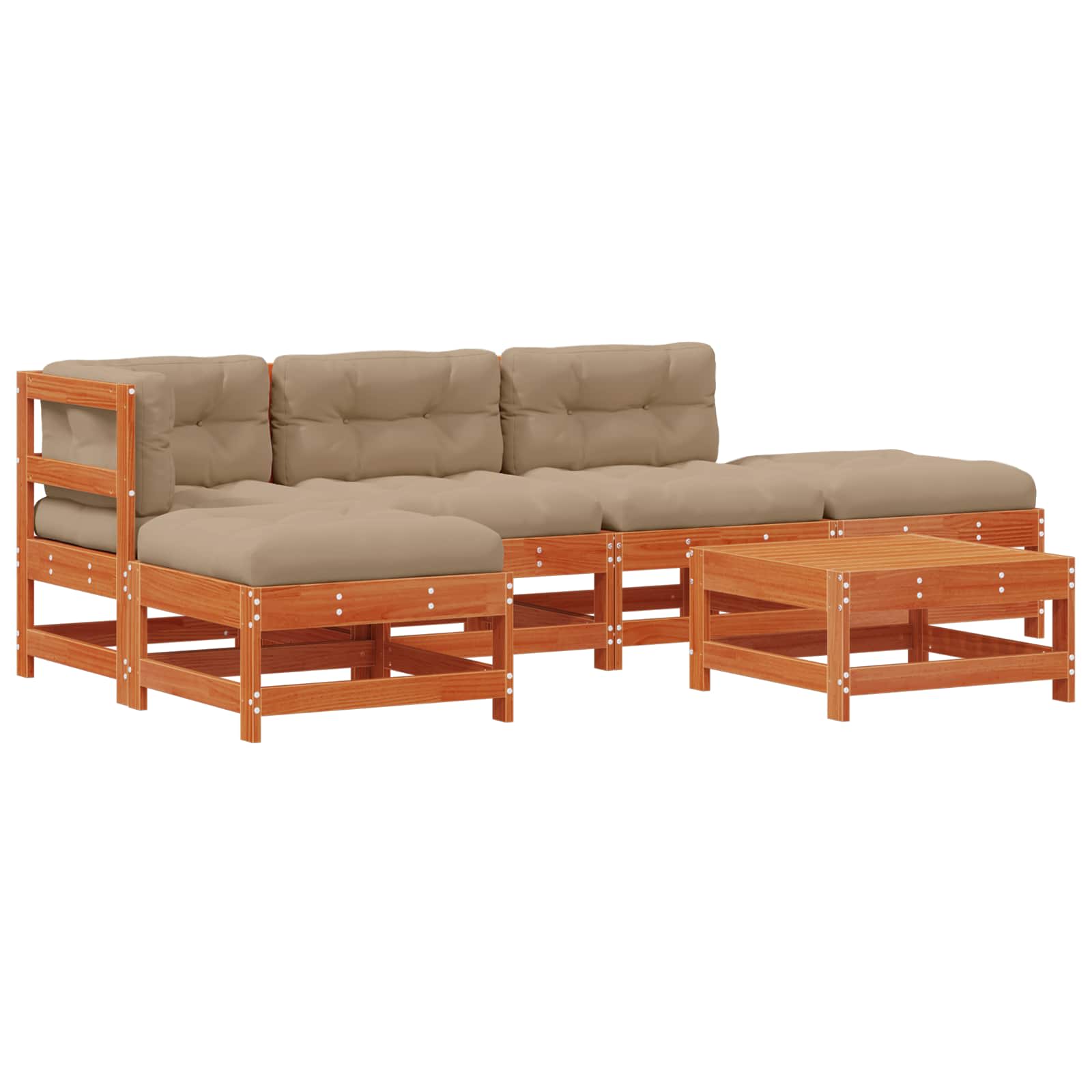 Set Lounge da Giardino 5 pcs Pino Marrone Cerato | homemem39