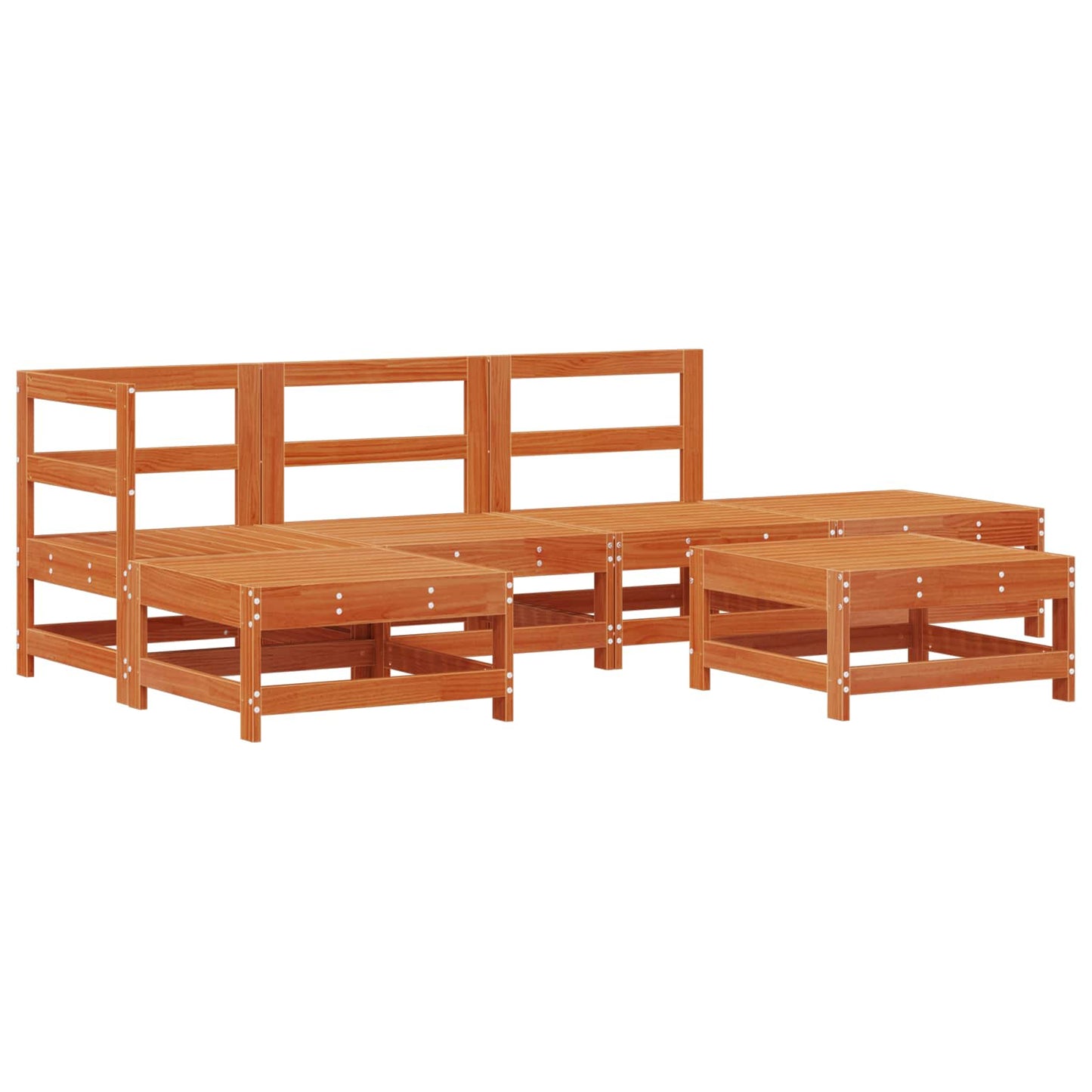 Set Lounge da Giardino 5 pcs Pino Marrone Cerato | homemem39
