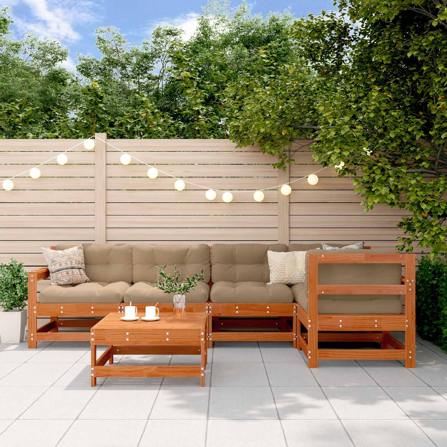 Set Lounge da Giardino 6 pcs Marrone Cerato | homemem39