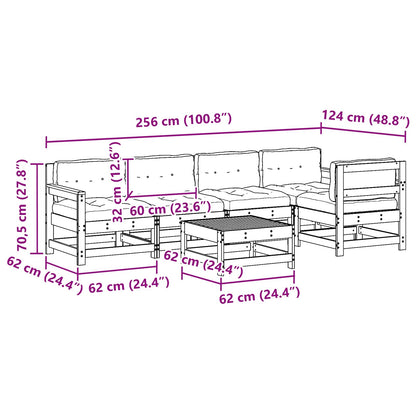 Set Lounge da Giardino 6 pcs Marrone Cerato | homemem39