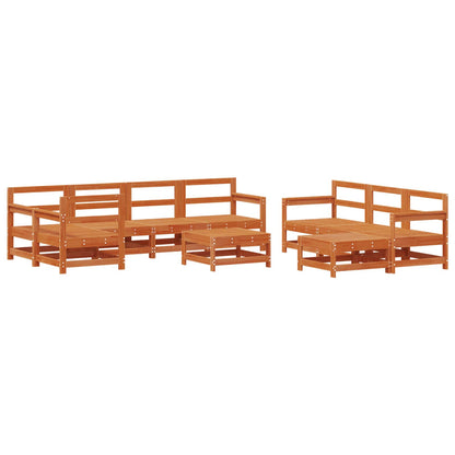 Set Lounge da Giardino 10 pcs Pino Marrone Cerato | homemem39
