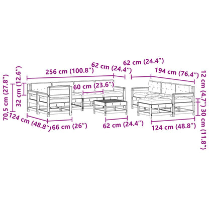 Set Lounge da Giardino 10 pcs Pino Marrone Cerato | homemem39