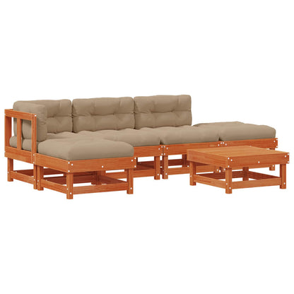 Set Lounge da Giardino 6 pcs Marrone Cerato | homemem39