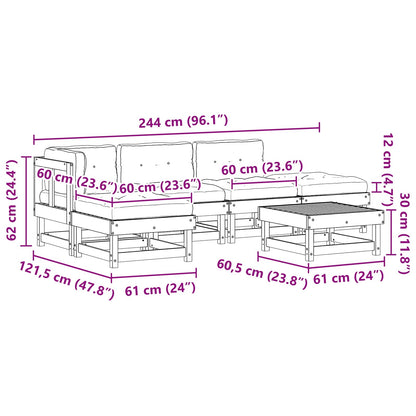 Set Lounge da Giardino 6 pcs Marrone Cerato | homemem39