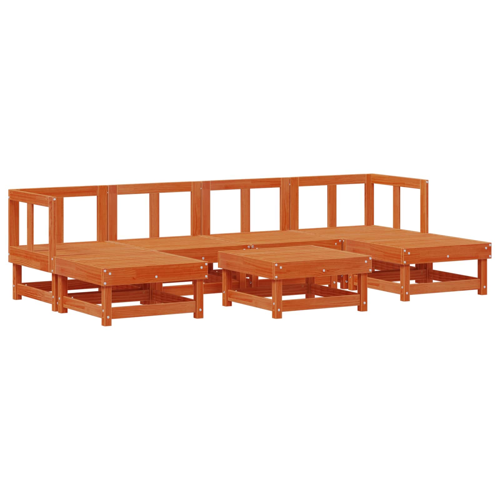 Set Lounge da Giardino 7 pcs Marrone Cera | homemem39