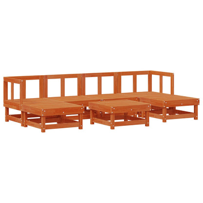 Set Lounge da Giardino 7 pcs Marrone Cera | homemem39
