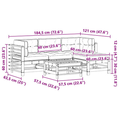 Set Lounge da Giardino 5 pcs Marrone Cerato | homemem39
