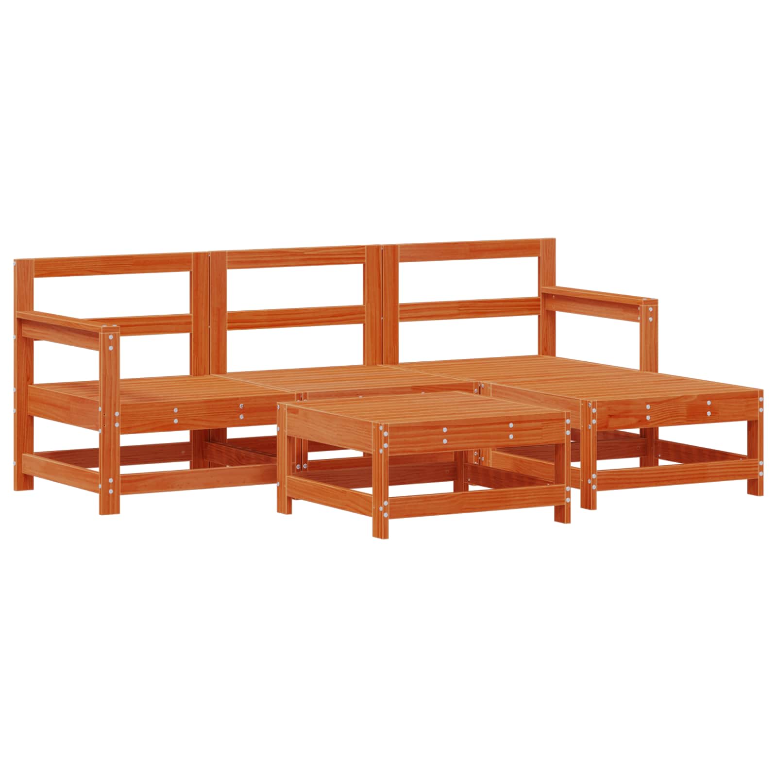 Set Lounge da Giardino 5 pcs Pino Marrone Cerato | homemem39