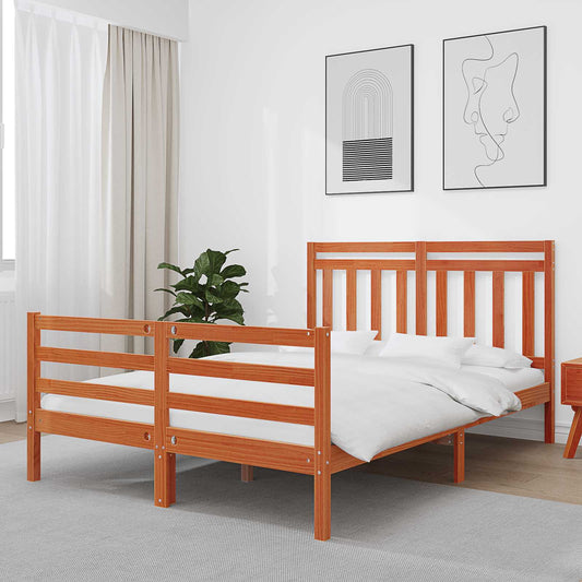 Struttura del letto con testiera Marrone cerato 140 x 200 cm | homemem39