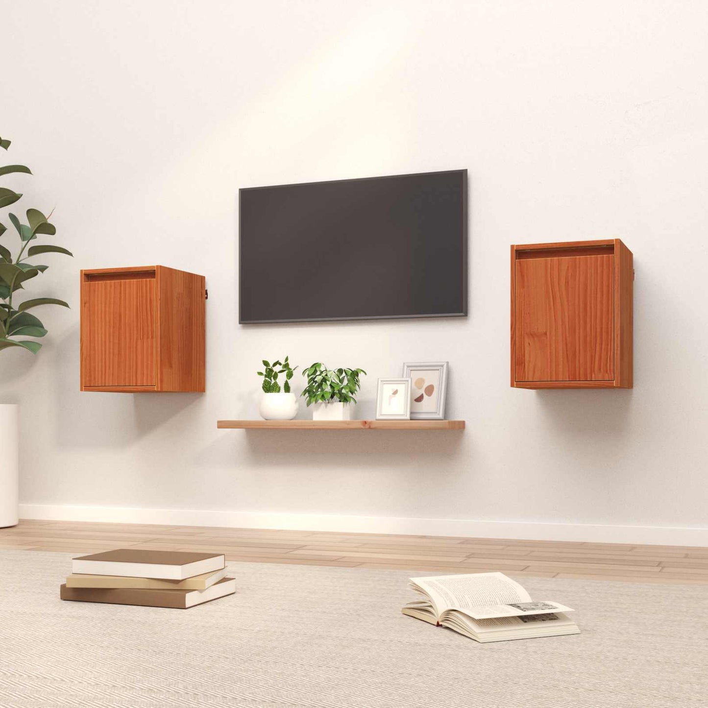 Armadietto a muro 2 pcs Marrone cerato 30 x 30 x 40 cm | homemem39