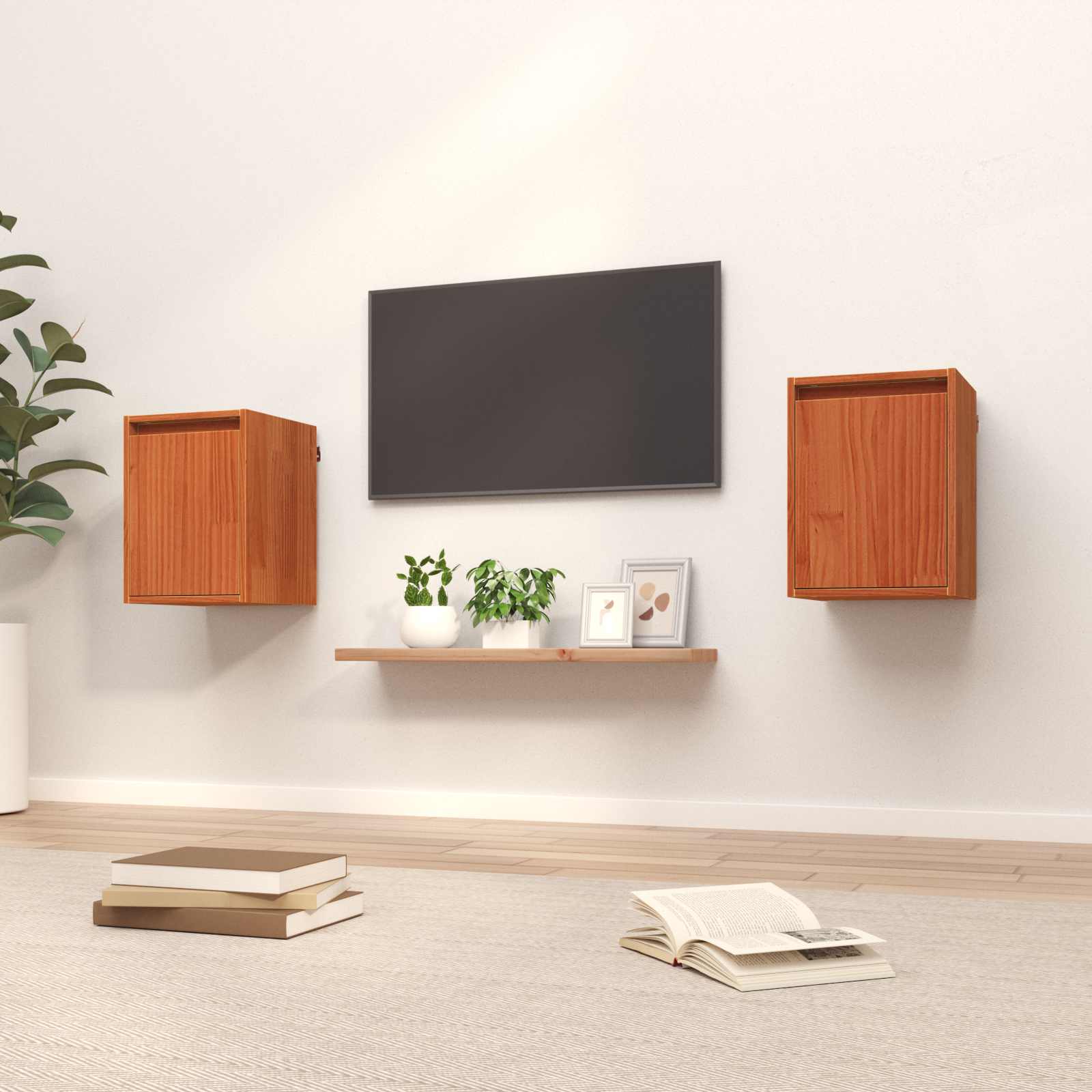 Armadietto a muro 2 pcs Marrone cerato 30 x 30 x 40 cm | homemem39