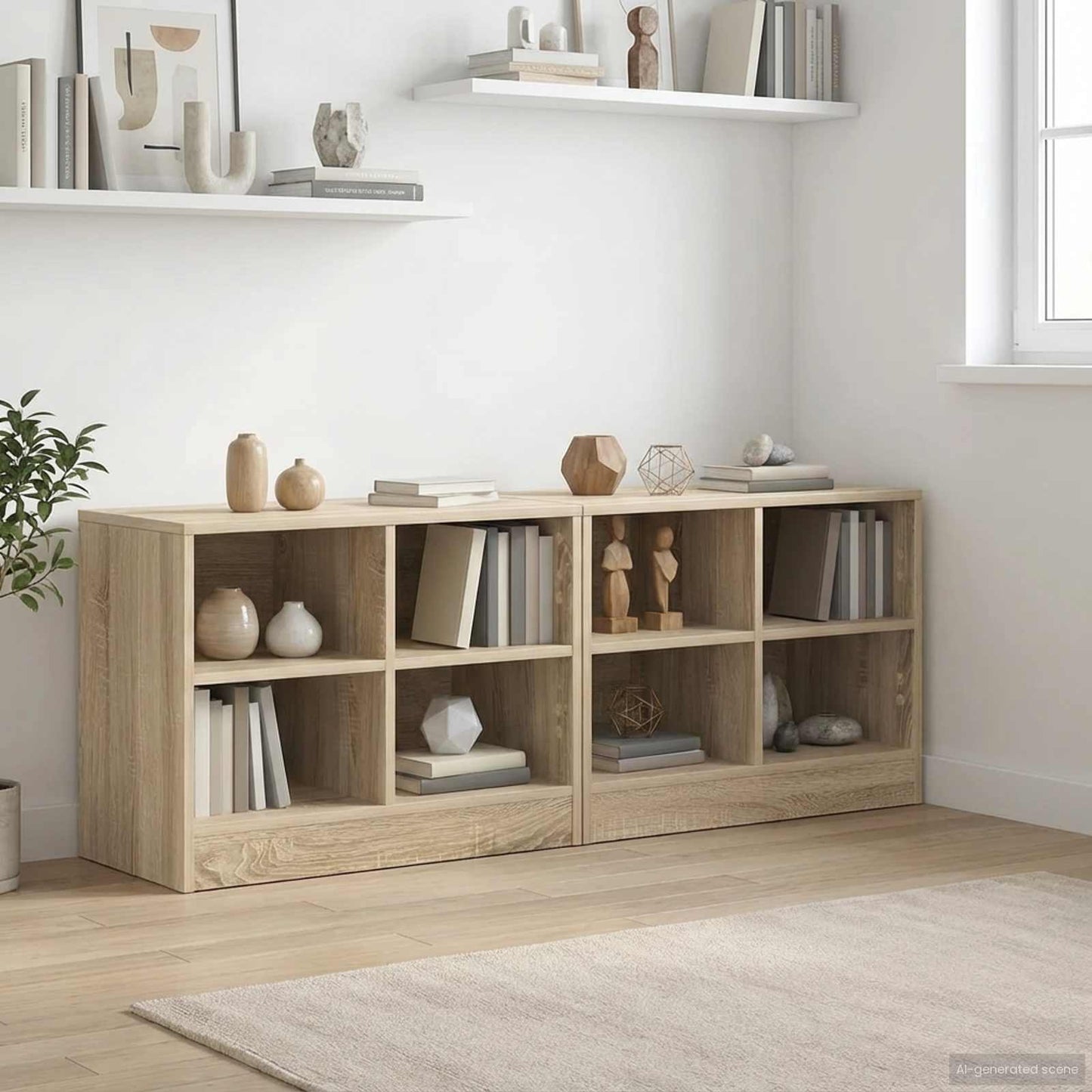 Armadietto per letto 2 pcs Rovere Sonoma 66 x 33 x 48 cm | homemem39