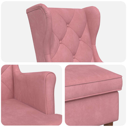 Poltrona con Ottomano 2 pz Rosa Velluto | homemem39