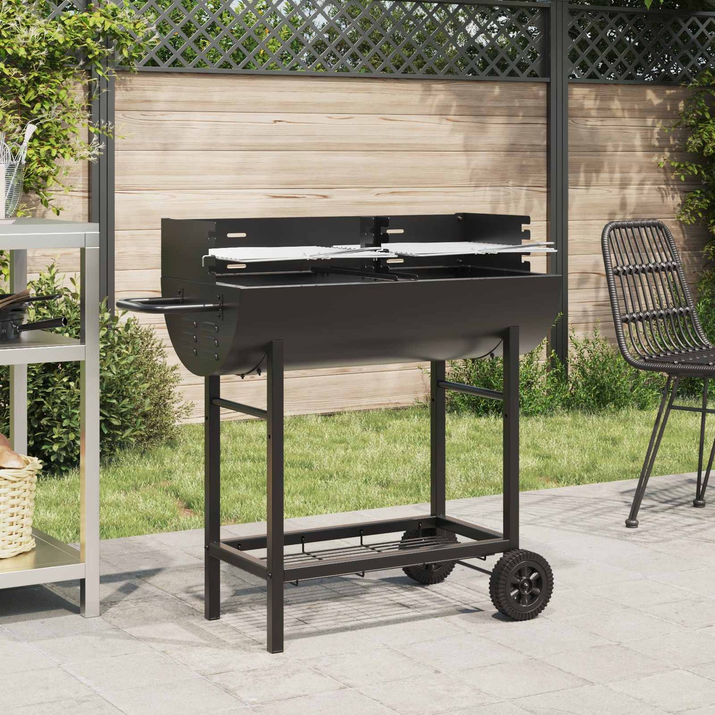 griglia a carbone 96,5 x 42,5 x 88,5 cm Nero | homemem39