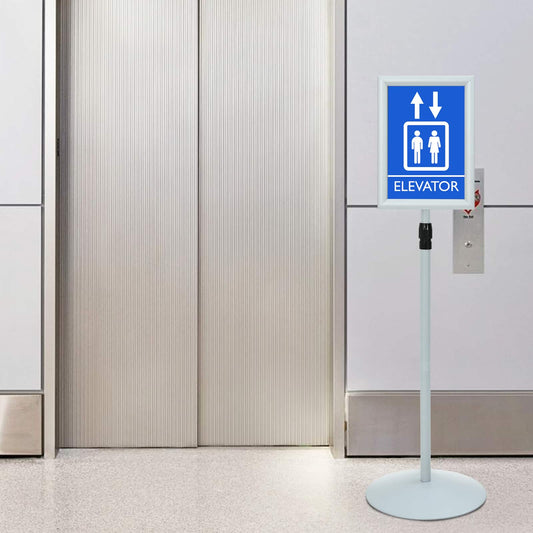 Supporto Poster a Piedistallo Argento 33 x 33 x 123 cm