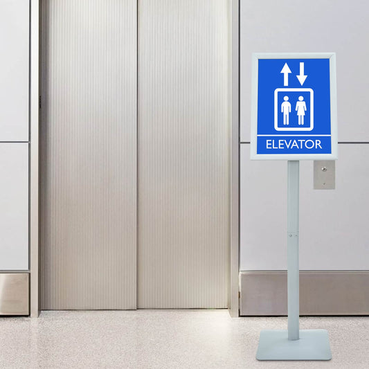 Supporto Poster a Piedistallo Argento 32,5 x 27 x 126 cm