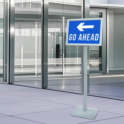 Supporto Poster a Piedistallo Argento 32,5 x 27 x 126 cm