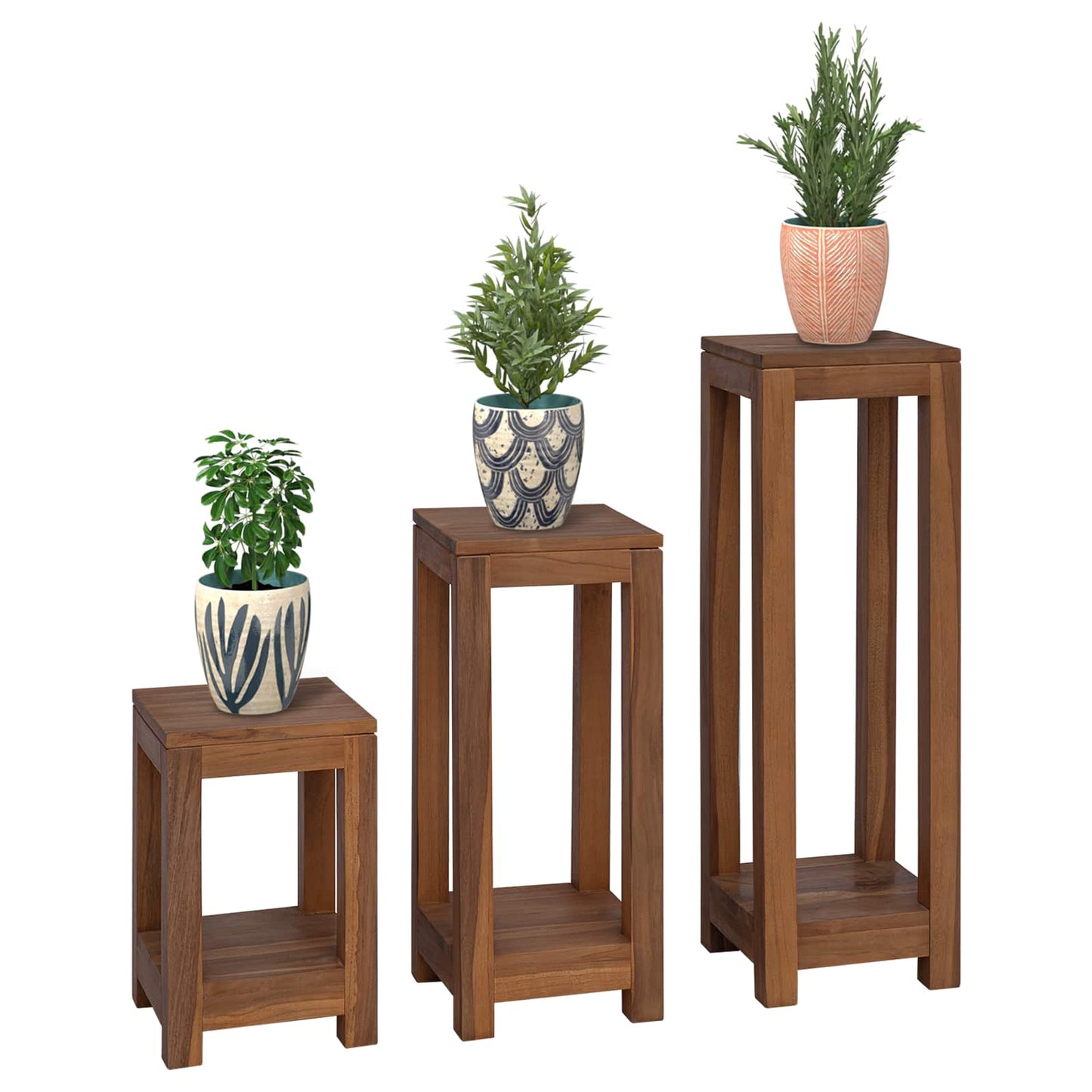 Supporto per piante 3 pz Naturale 25 x 25 x 80 cm | homemem39