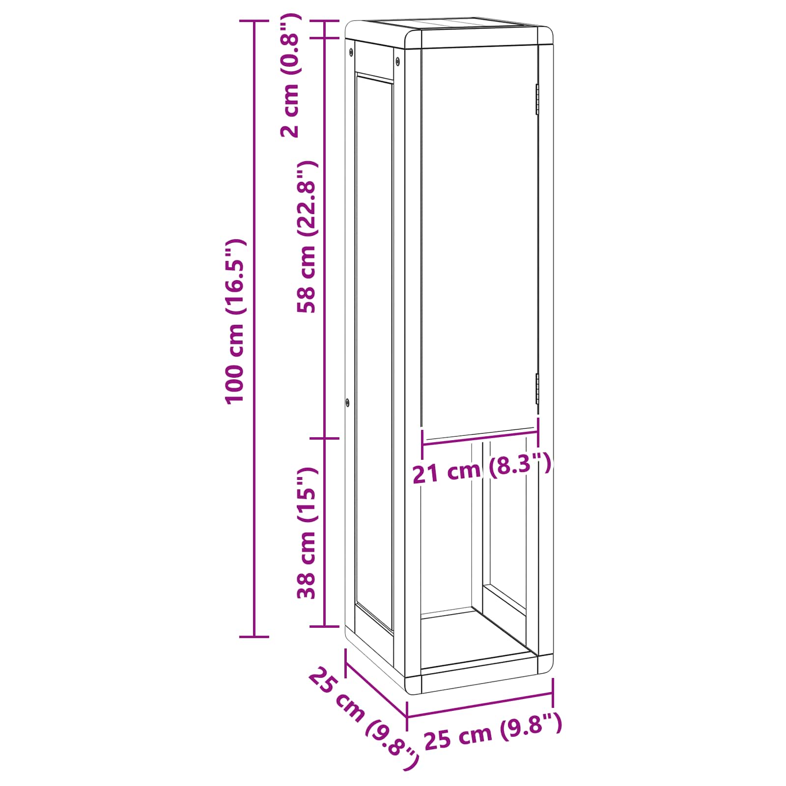 Mobiletto da Bagno Naturale 25 x 25 x 100 cm | homemem39