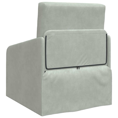 Divano Letto Pieghevole Grigio chiaro 65 x 80 x 83 cm Velluto
