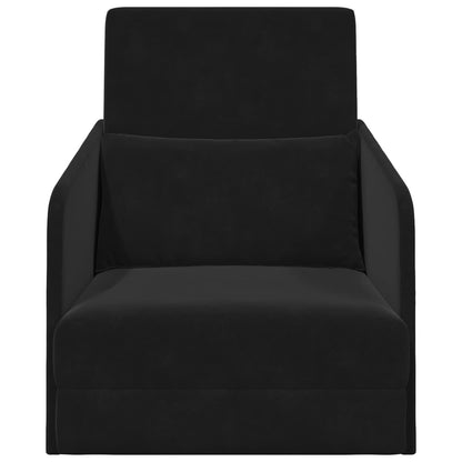 Divano Letto Pieghevole Nero 65 x 80 x 83 cm Velluto