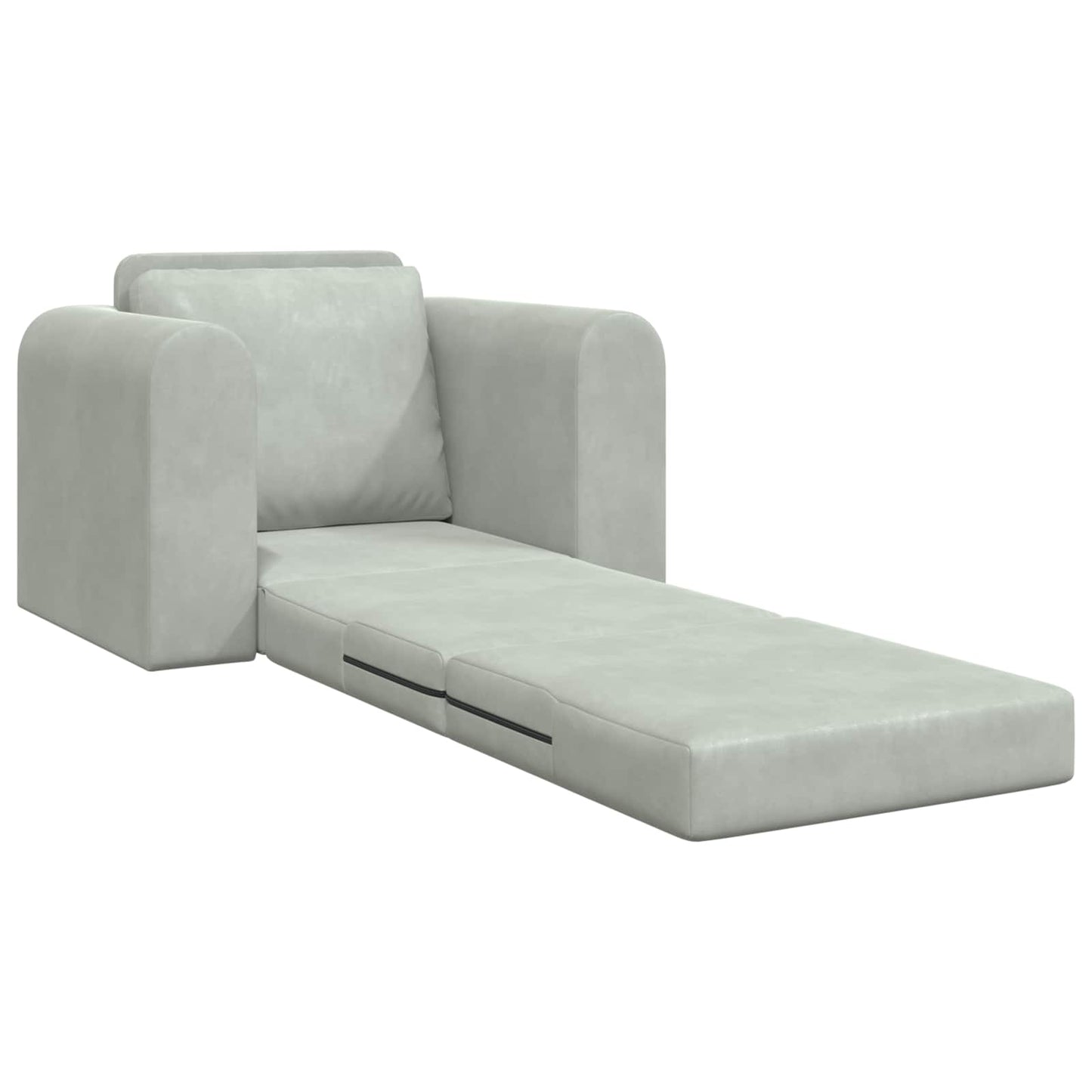Divano Letto Pieghevole Grigio chiaro 98 x 71 x 83 cm Velluto