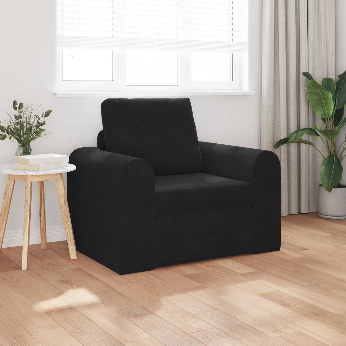 Divano Letto Pieghevole Nero 98 x 71 x 83 cm Velluto