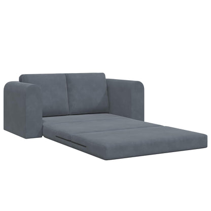 Divano Letto Pieghevole Grigio scuro 148 x 71 x 83 cm Velluto