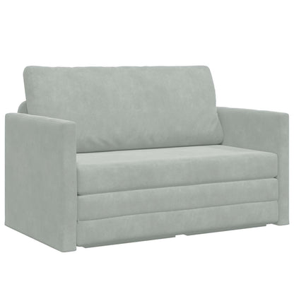 Divano Letto Pieghevole Grigio chiaro 124 x 71 x 78 cm Velluto