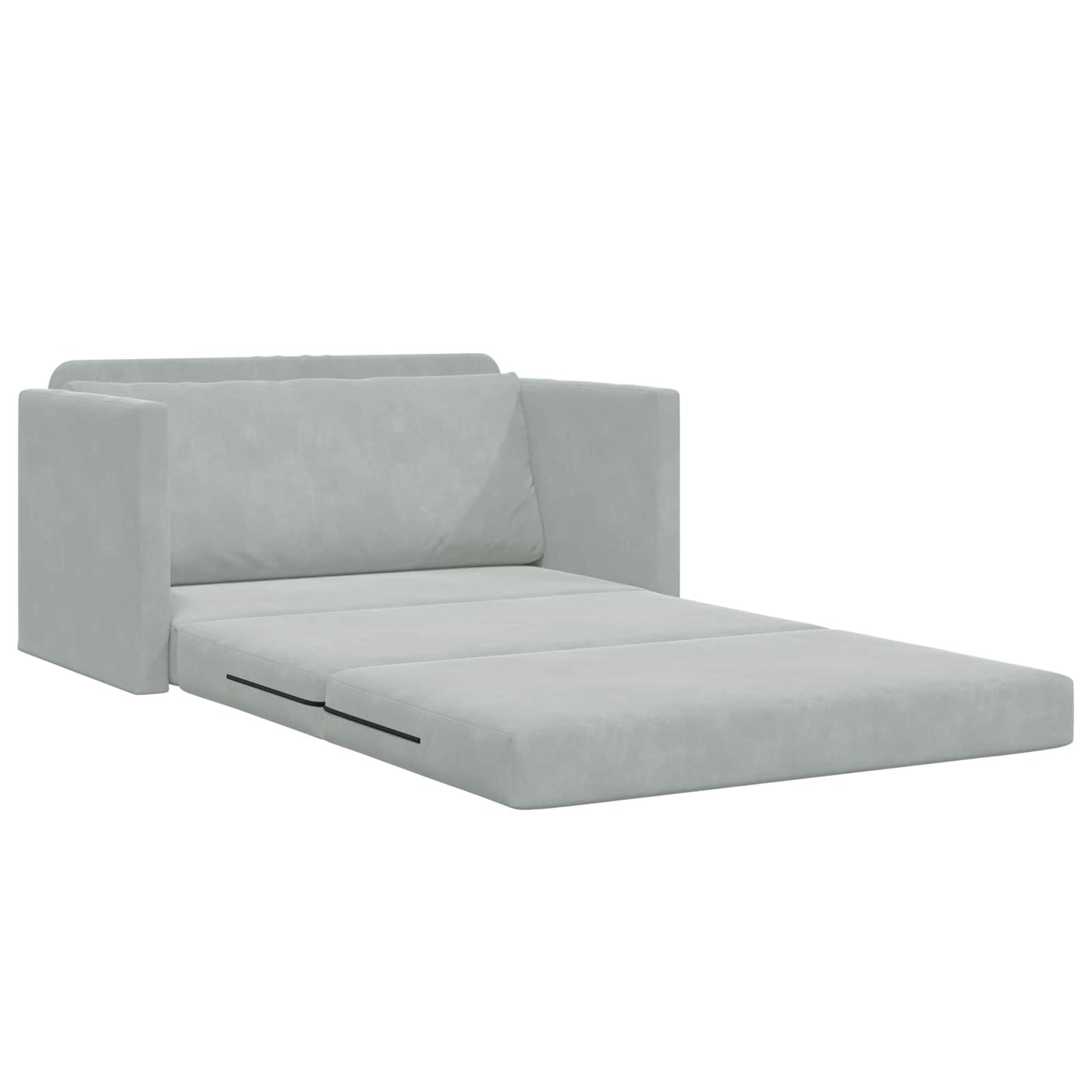 Divano Letto Pieghevole Grigio chiaro 124 x 71 x 78 cm Velluto
