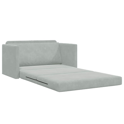 Divano Letto Pieghevole Grigio chiaro 124 x 71 x 78 cm Velluto