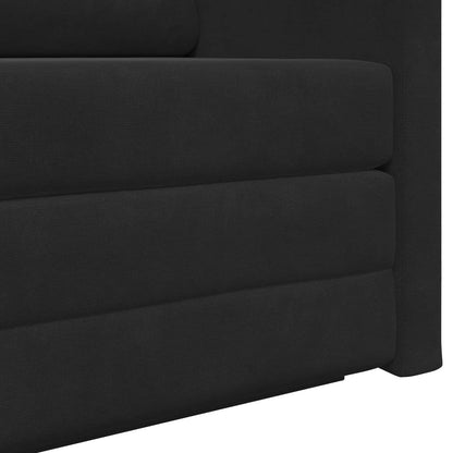 Divano Letto Pieghevole Nero 124 x 71 x 78 cm Velluto