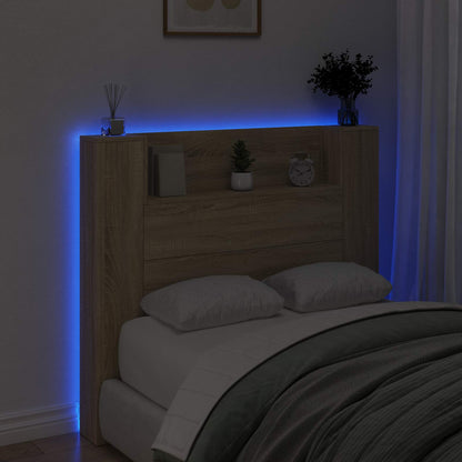 Testata con Mobile e LED Sonoma 120 x 16,5 x 103,5 cm | homemem39