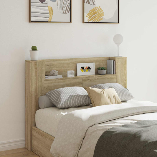 Testata con Mobile e LED Sonoma 140 x 16,5 x 103,5 cm | homemem39