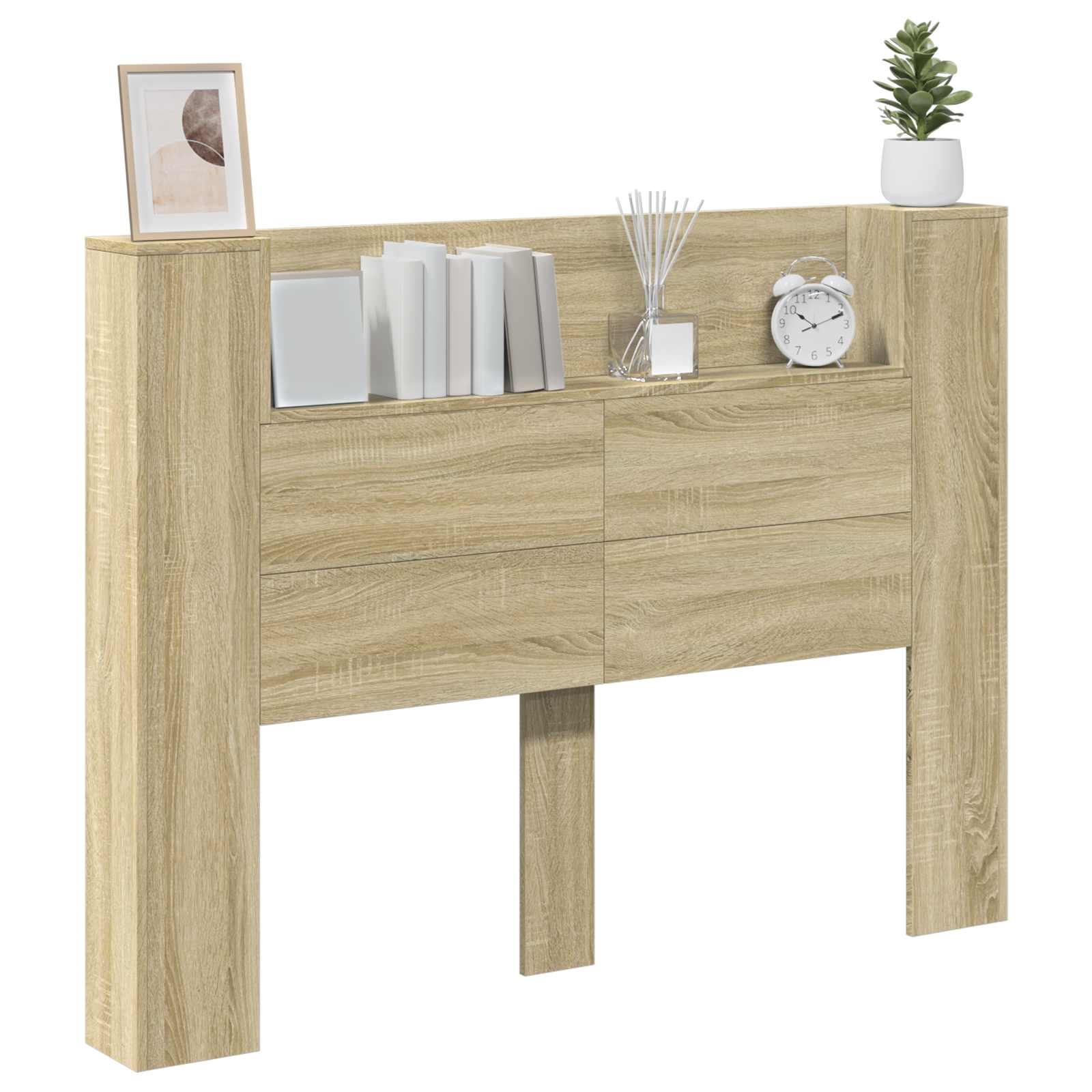 Testata con Mobile e LED Sonoma 140 x 16,5 x 103,5 cm | homemem39
