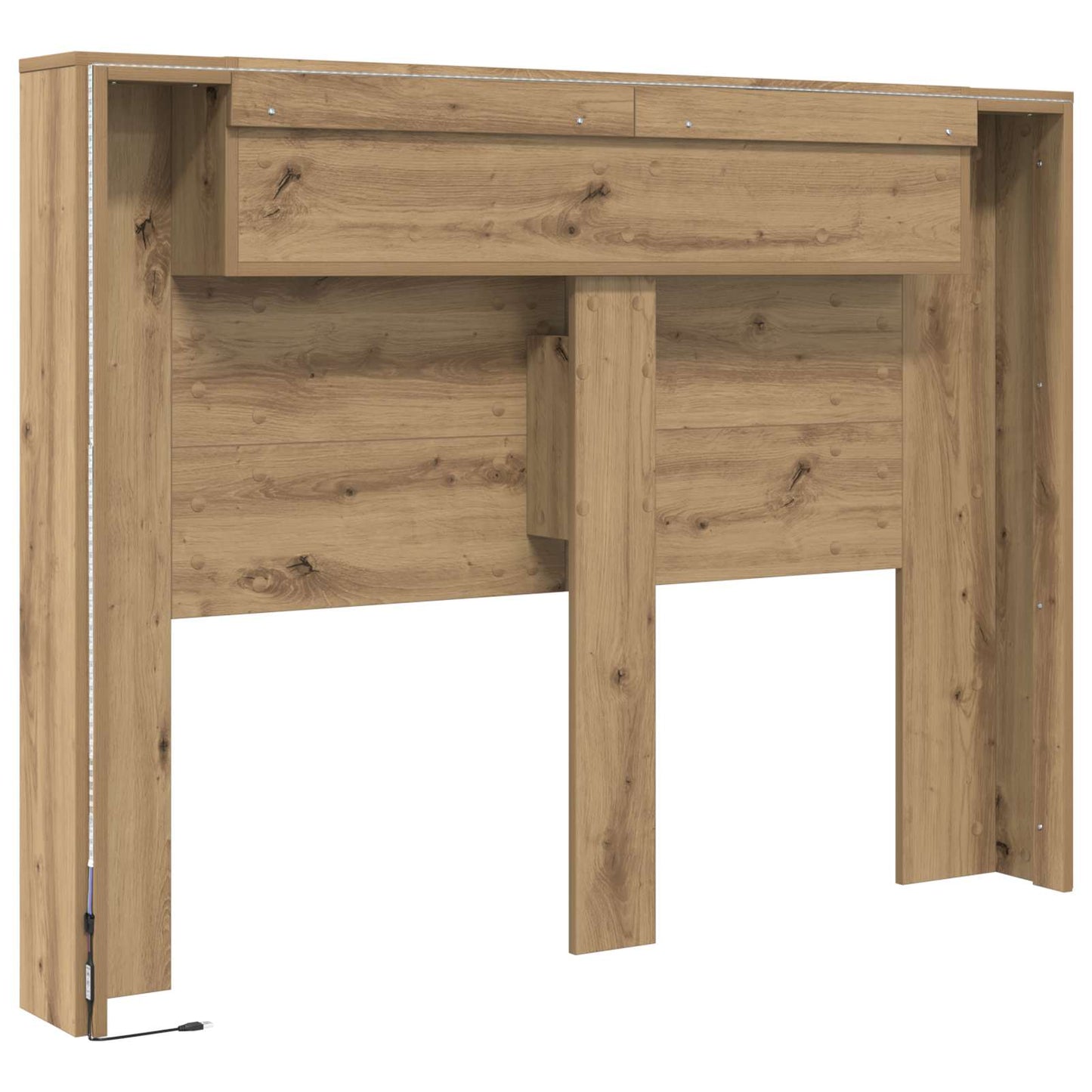 Testata con Mobile e LED Rovere Artigianale Legno multistrato | homemem39