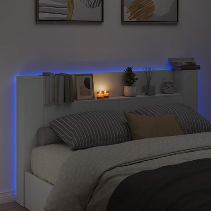 Testata con Mobile e LED Bianco 180 x 16,5 x 103,5 cm | homemem39