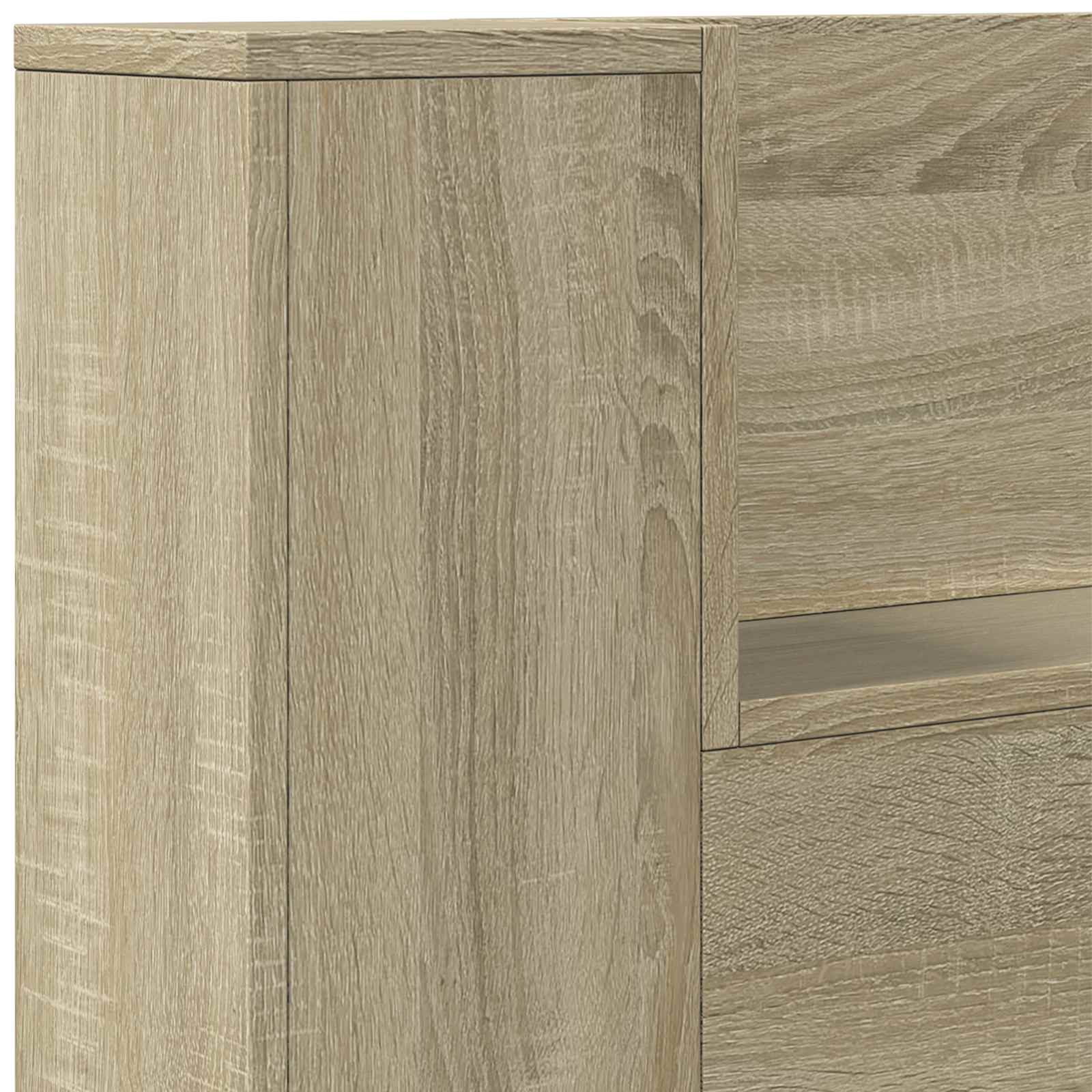 Testata con Mobile e LED Sonoma 180 x 16,5 x 103,5 cm | homemem39