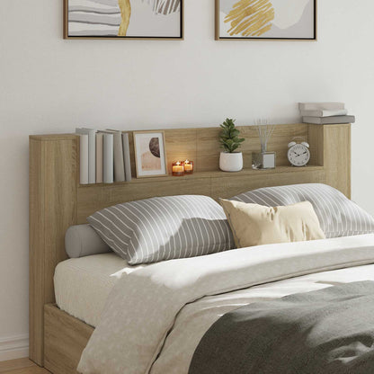 Testata con Mobile e LED Sonoma 180 x 16,5 x 103,5 cm | homemem39