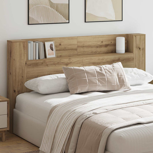 Testata con Mobile e LED Rovere Artigianale Legno multistrato | homemem39