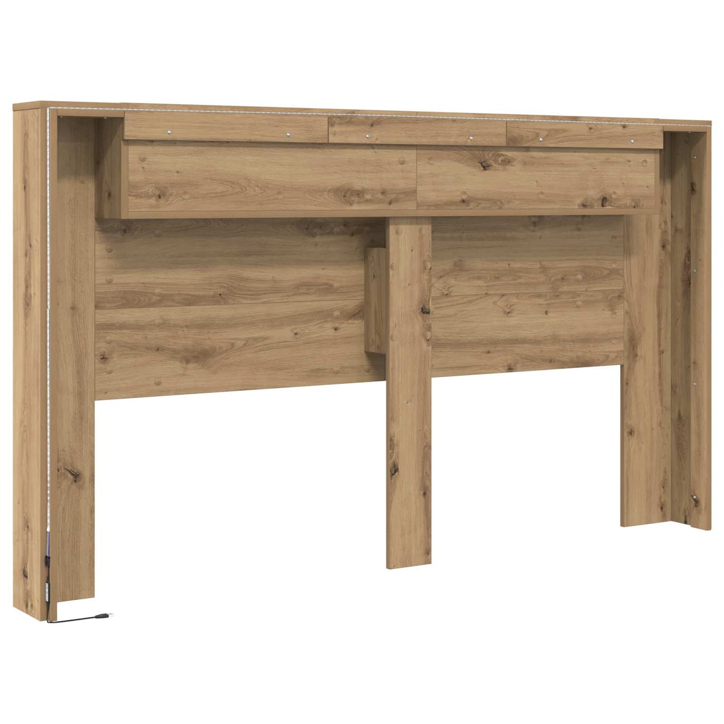 Testata con Mobile e LED Rovere Artigianale Legno multistrato | homemem39