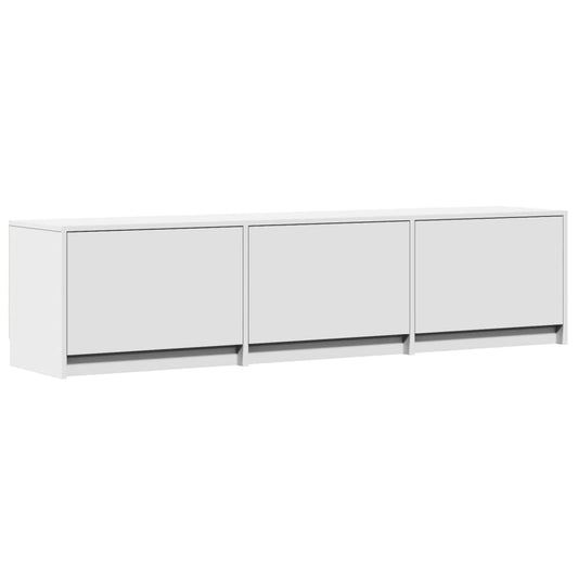 Mobile TV con led Bianco 165 x 34 x 40 cm Legno multistrato